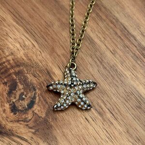 J.Crew | Pave Starfish Pendant Necklace | 24” Length